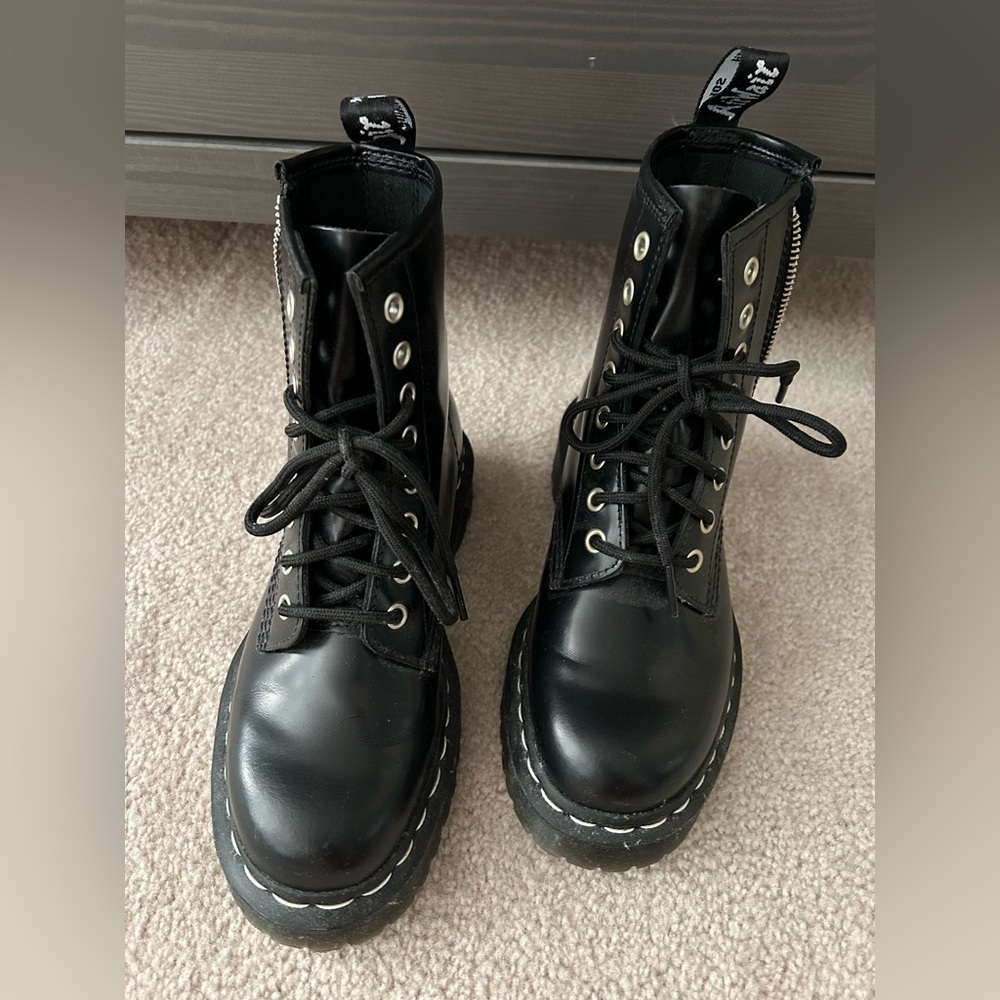 Dr. Martens Black Leather Combat Boots